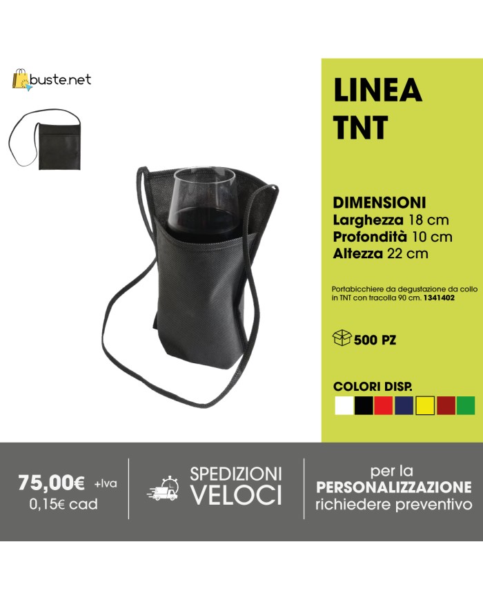 Portabicchiere da degustazione da collo in TNT - 90 cm