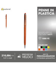 Penna a scatto in metallo con decorazione a 3 anelli e particolari cromati