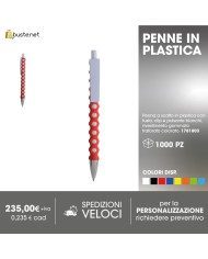 Penna a scatto in alluminio gommato con decorazione a 2 anelli e particolari cromati