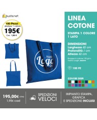 PROMO - Shopper in cotone 135gr. manici lunghi - 42X42
