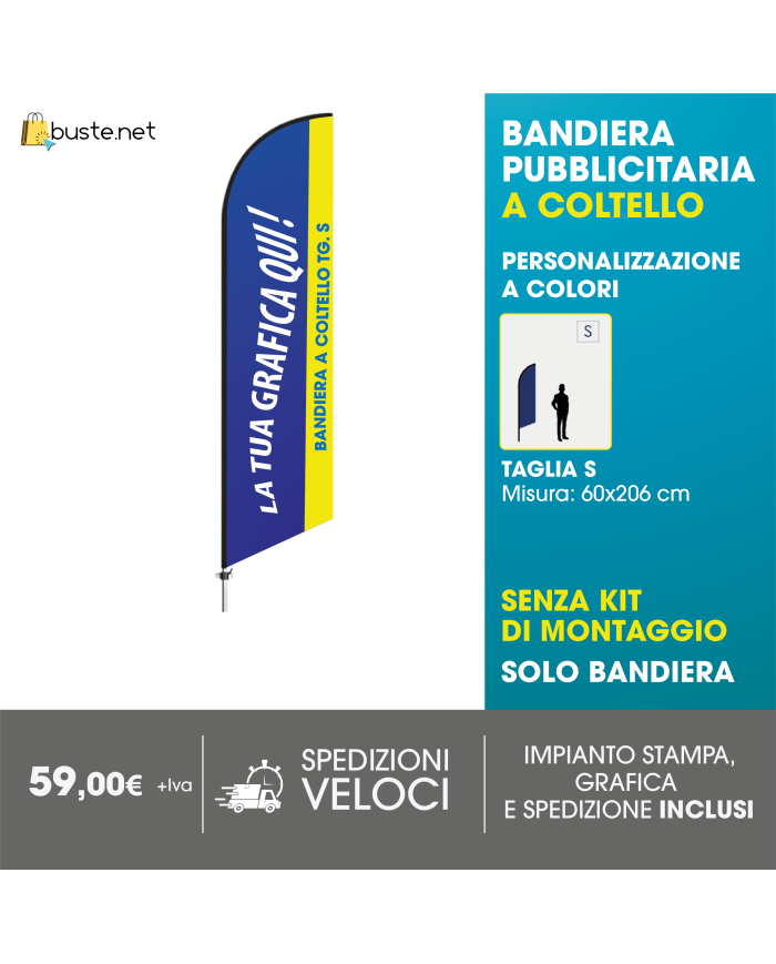 BANDIERA A COLTELLO PERSONALIZZATA